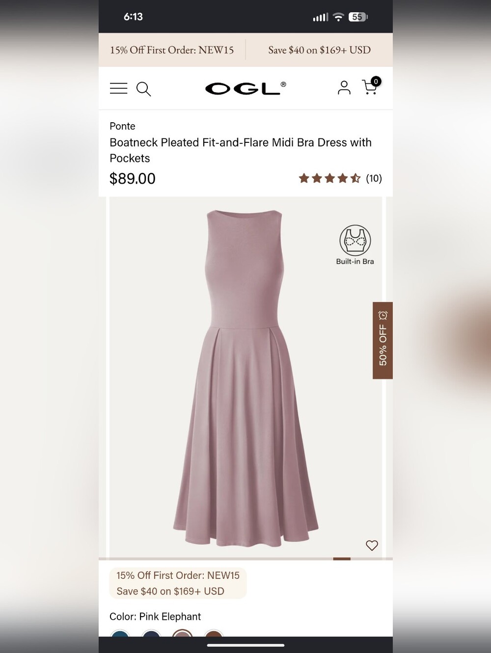 OGL Pink Elephant Midi Dress